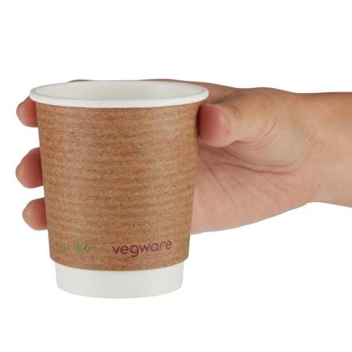 Vegware Hot Cup Kraft Double Wall - 8oz (Box 500)