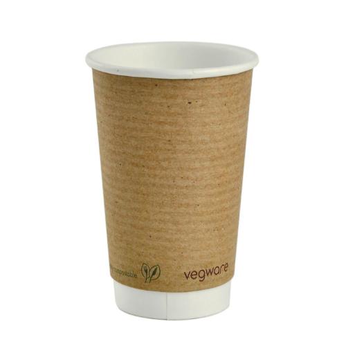 Vegware Hot Cup Kraft Double Wall - 16oz (Box 400)