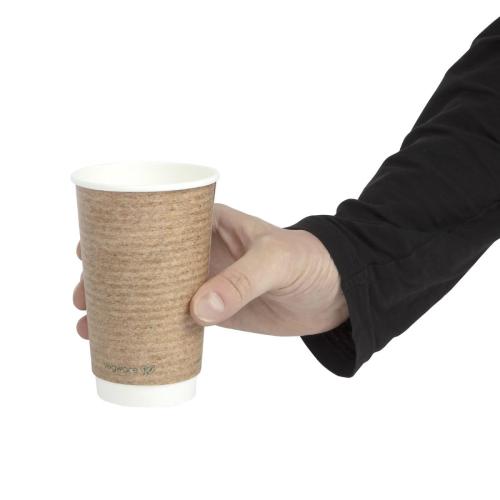 Vegware Hot Cup Kraft Double Wall - 16oz (Box 400)