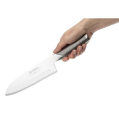 Global G-80 Santoku Fluted Knife - 18cm 7"