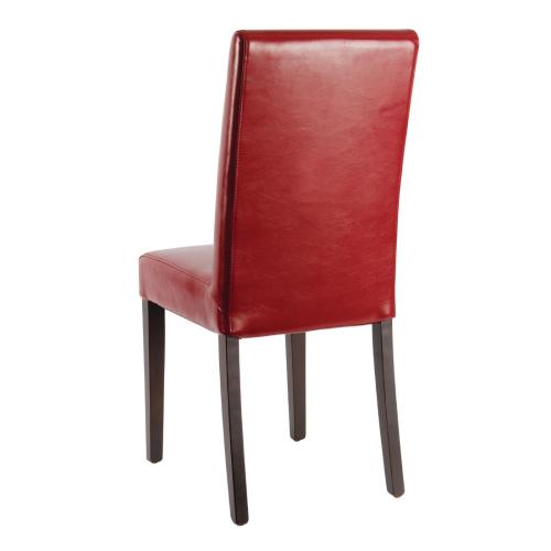 Bolero Faux Leather Dining Chair Red (Box 2)