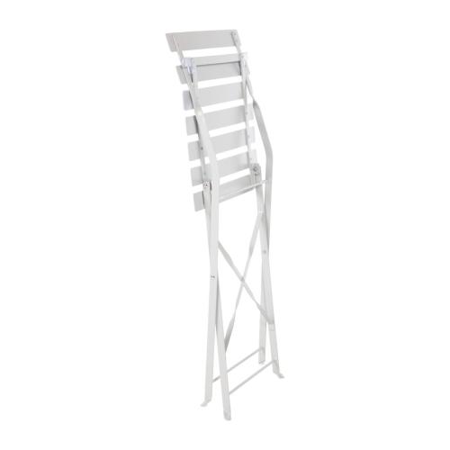 Bolero Perth Grey Pavement Style Steel Folding Chairs (Pack 2)