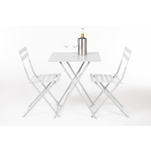 Bolero Perth Grey Pavement Style Steel Folding Chairs (Pack 2)