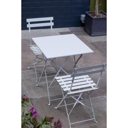 Bolero Perth Grey Pavement Style Steel Folding Chairs (Pack 2)