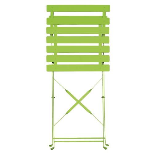 Bolero Lime Green Pavement Style Steel Chairs (Pack 2)