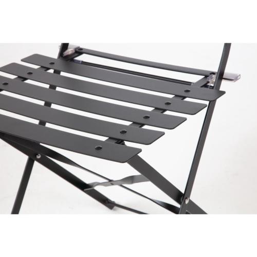 Bolero Perth Black Pavement Style Steel Folding Chairs (Pack 2)