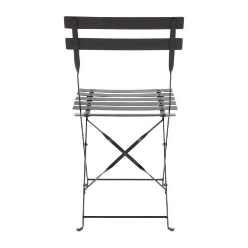 Bolero Perth Black Pavement Style Steel Folding Chairs (Pack 2)