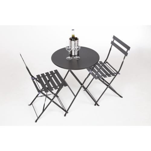 Bolero Perth Black Pavement Style Steel Folding Chairs (Pack 2)