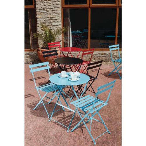 Bolero Perth Red Pavement Style Steel Folding Chairs (Pack 2)