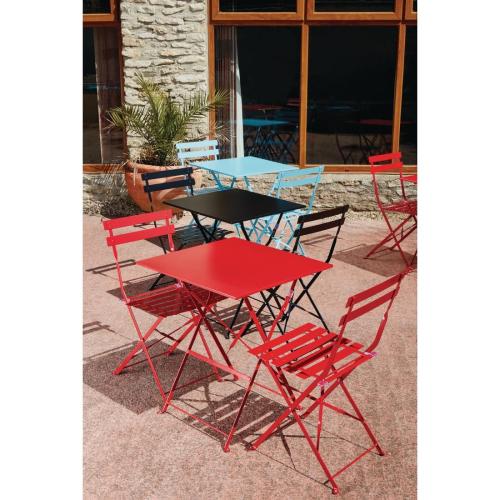 Bolero Perth Red Pavement Style Steel Folding Chairs (Pack 2)