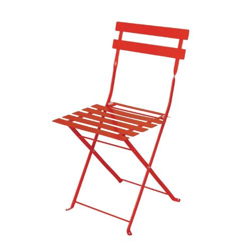 Bolero Perth Red Pavement Style Steel Folding Chairs (Pack 2)