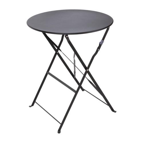 Bolero Perth Black Pavement Style Steel Table Round - 600mm