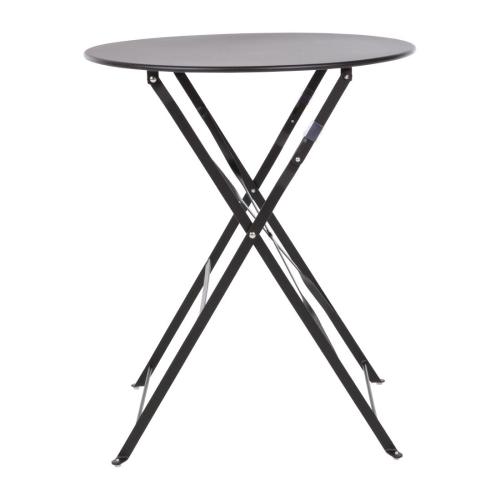 Bolero Perth Black Pavement Style Steel Table Round - 600mm