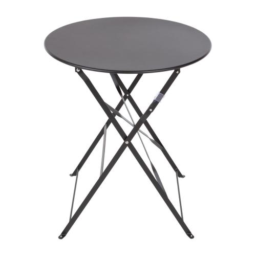 Bolero Perth Black Pavement Style Steel Table Round - 600mm