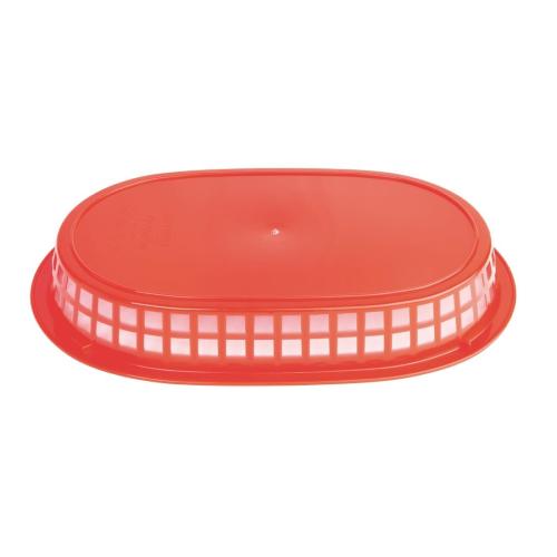 Olympia Kristallon PP Food Basket Red - 275x175mm 10 1/2x 7" (Pack 6)
