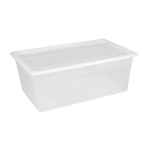 Vogue Polypropylene Container with Lid - GN 1/1 200mm 25 5/8Ltr (Pack 2)