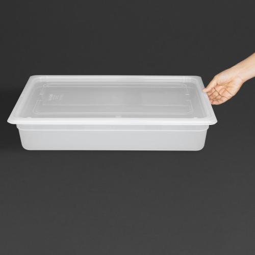 Vogue Polypropylene GN Container 1/1 with Lid - 100mm 13Ltr (Pack 2)
