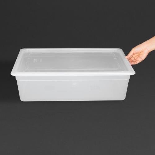 Vogue Polypropylene GN Container 1/1 with Lid - 150mm 19 1/2Ltr (Pack 2)