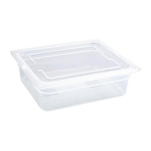 Vogue Polypropylene GN Container 1/2 with Lid - 100mm 5 9/10Ltr (Pack 4)