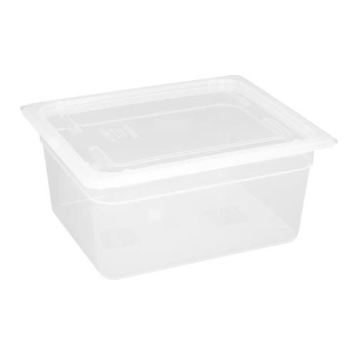 Vogue Polypropylene GN Container 1/2 with Lid - 150mm 8 9/10Ltr (Pack 4)