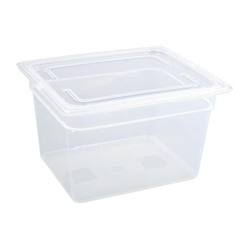 Vogue Polypropylene GN Container 1/2 with Lid - 200mm 11 3/4Ltr (Pack 4)