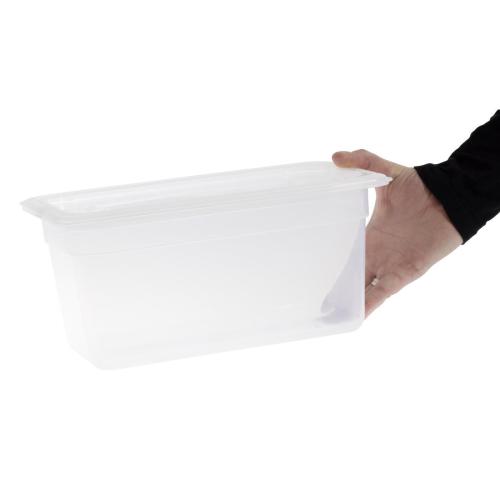 Vogue Polypropylene GN Container 1/3 with Lid - 150mm 5 1/3Ltr (Pack 4)