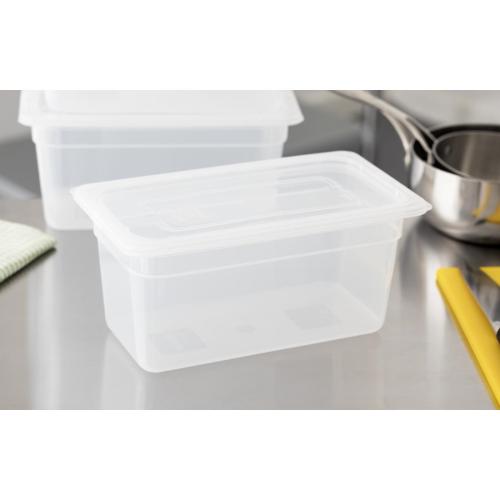 Vogue Polypropylene GN Container 1/3 with Lid - 150mm 5 1/3Ltr (Pack 4)