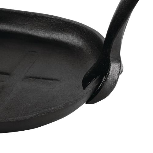 Olympia Cast Iron Oval Sizzle Platter - 280x190mm 11x7 1/2"