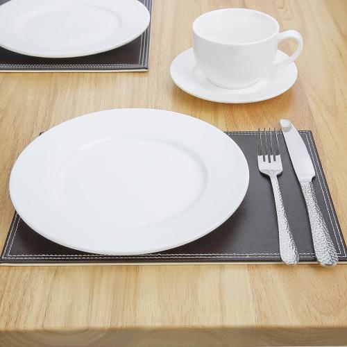 Olympia Faux Leather Placemats Brown - 300x200mm 11 4/5x 7 7/8" (Pack 4)