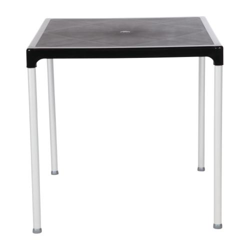Table Square PP with Aluminium Legs Black - 750mm