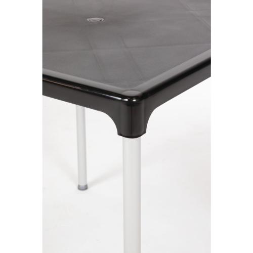 Table Square PP with Aluminium Legs Black - 750mm
