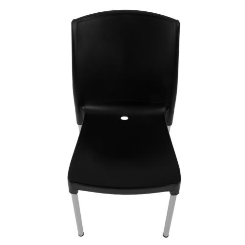 Bistro Side Chair Black PP & Aluminium (Pack 4)