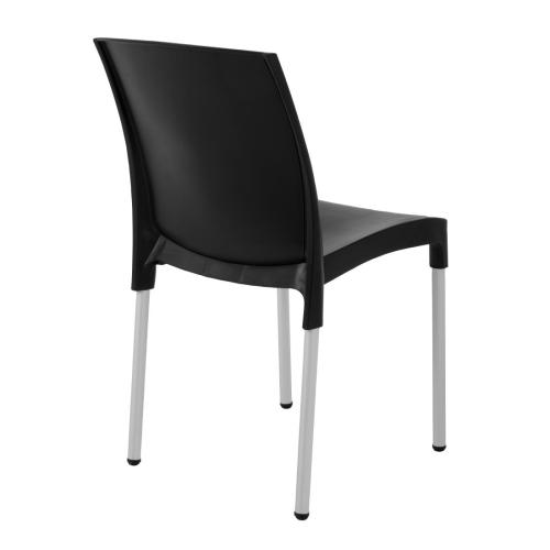 Bistro Side Chair Black PP & Aluminium (Pack 4)