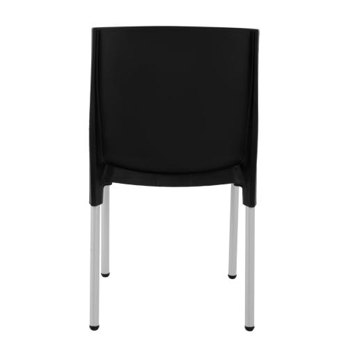 Bistro Side Chair Black PP & Aluminium (Pack 4)