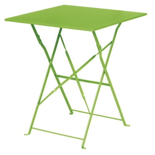 Bolero Lime Green Pavement Style Steel Table Square - 600mm