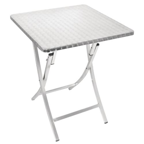 Bolero Aluminium Folding Bistro Table Square - 600mm
