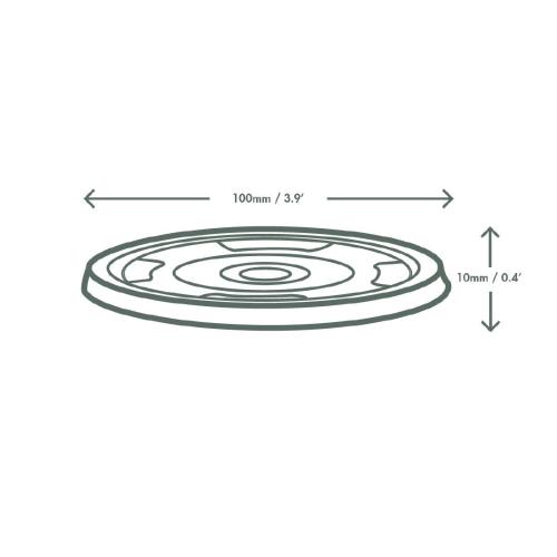 Vegware 96 Series Flat Lid with Straw hole for 9/12/16oz Cold Cup (Box 1000)