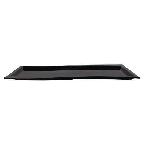 APS Wave Platter Melamine Black - GN 1/1