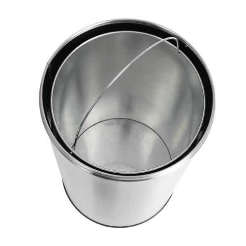 Bolero Bullet Bin with Open Lid St/St - 40Ltr