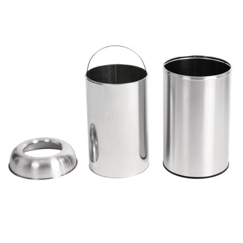 Bolero Bullet Bin with Open Lid St/St - 40Ltr