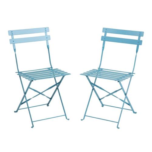 Bolero Perth Blue Pavement Style Steel Folding Chairs (Pack 2)