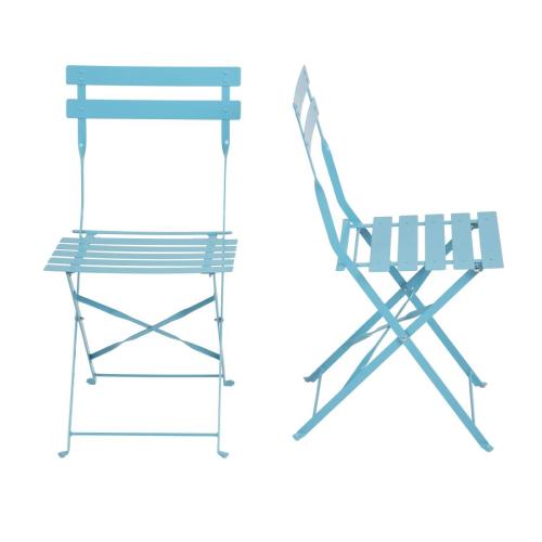 Bolero Perth Blue Pavement Style Steel Folding Chairs (Pack 2)