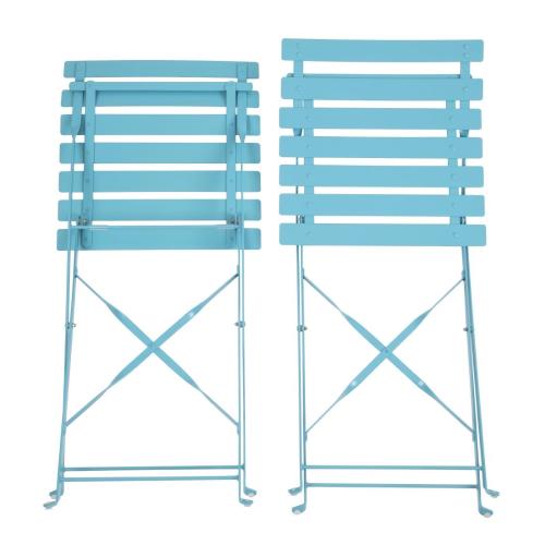 Bolero Perth Blue Pavement Style Steel Folding Chairs (Pack 2)