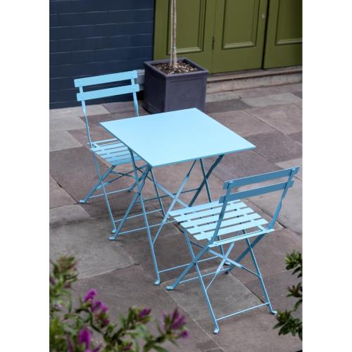 Bolero Perth Blue Pavement Style Steel Table Square - 600mm