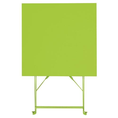Bolero Lime Green Pavement Style Steel Table Square - 600mm