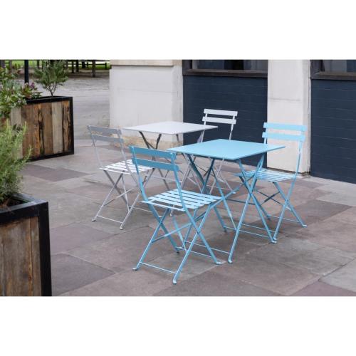 Bolero Perth Grey Pavement Style Steel Table Square - 600mm