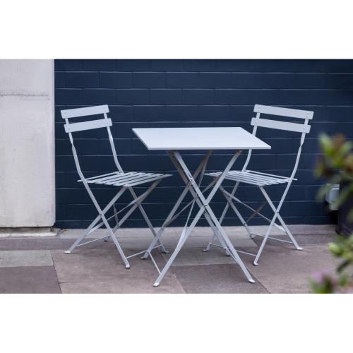 Bolero Perth Grey Pavement Style Steel Table Square - 600mm