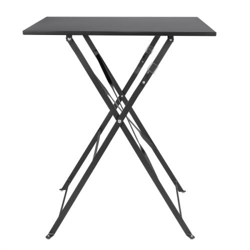 Bolero Perth Black Pavement Style Steel Table Square - 600mm
