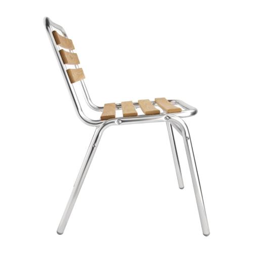 Bolero Aluminium & Ash Bistro Side Chair (Pack 4)
