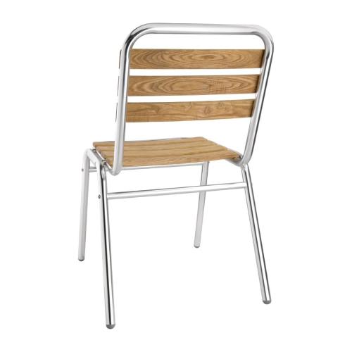 Bolero Aluminium & Ash Bistro Side Chair (Pack 4)